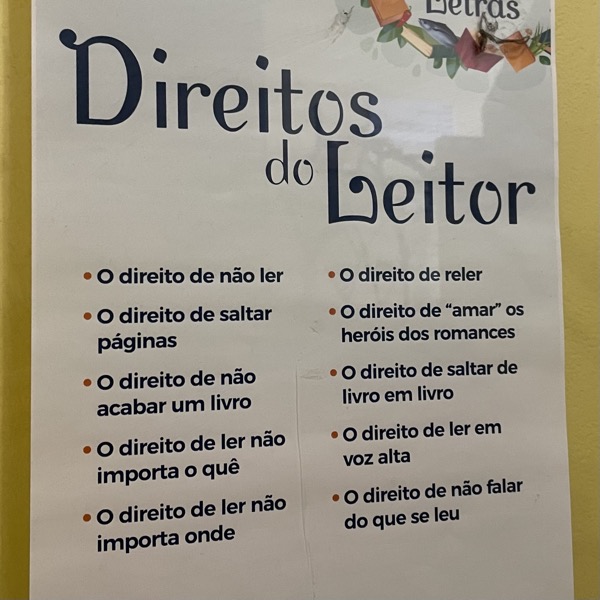 poster with list of rights that every reader has