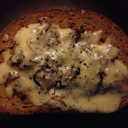 On Toast: Caramelized Onions And Cheddar