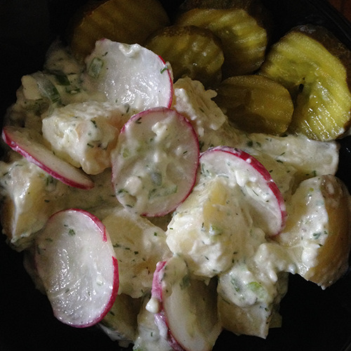 Tangy Goat Cheese and Dill Potato Salad