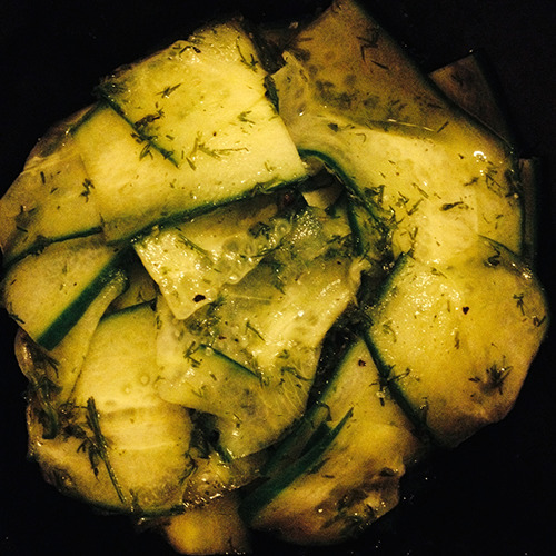 Sweet-and-Sour Cucumbers with Fresh Dill