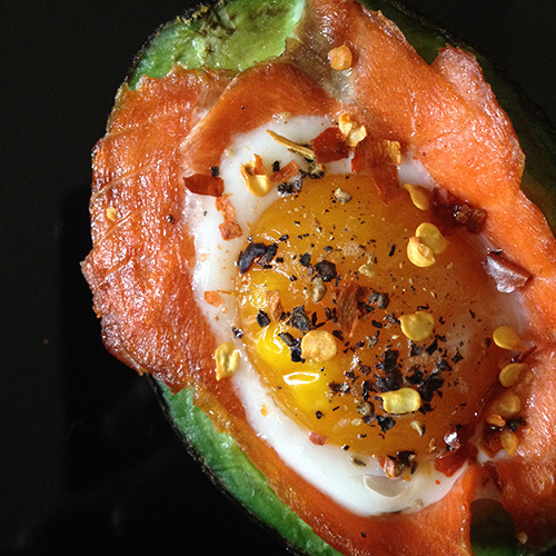 Smoked Salmon Egg Stuffed Avocado