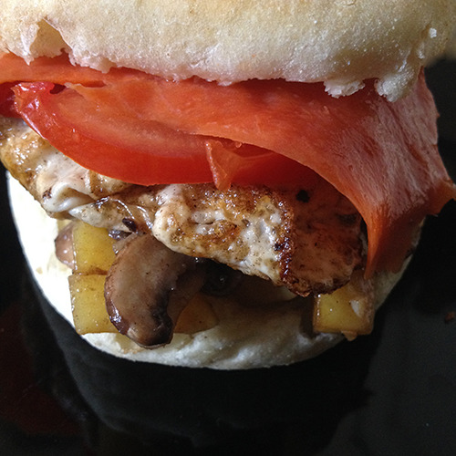 Egg Sandwich with Mushroom Hash