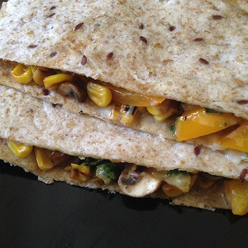 Corn Mushroom Quesadilla